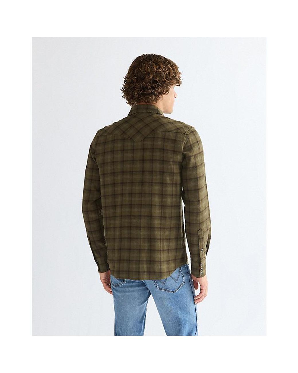 Wrangler Green Regular Western Shirt for men