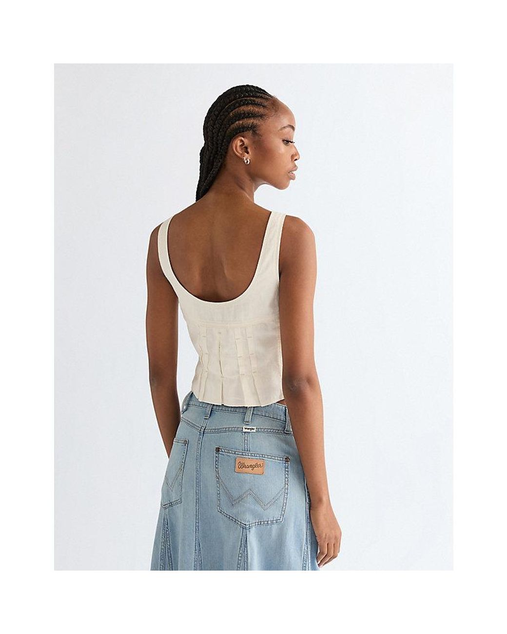 Wrangler Natural Slim Pleated Corset Top