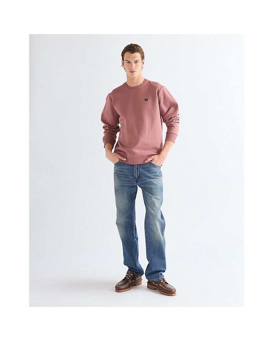 Wrangler Red Regular Sign Off Crew Sweatshirt for men