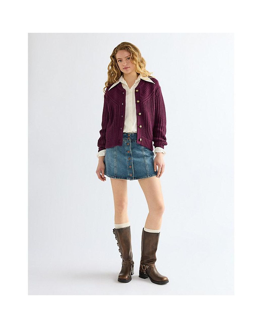 Wrangler Purple Regular Western Cardigan