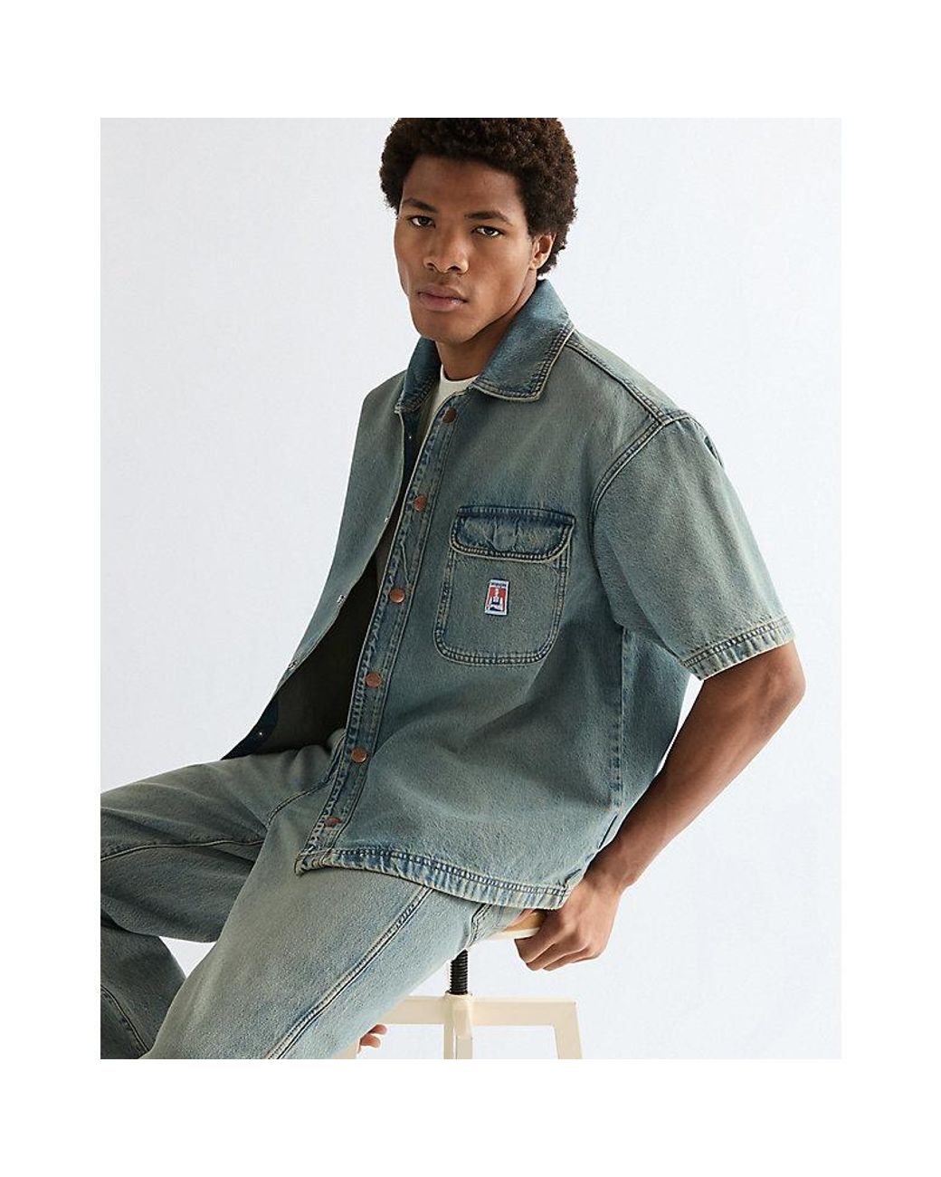 Wrangler Green Relaxed Toughlite Short Sleeve Overshirt for men