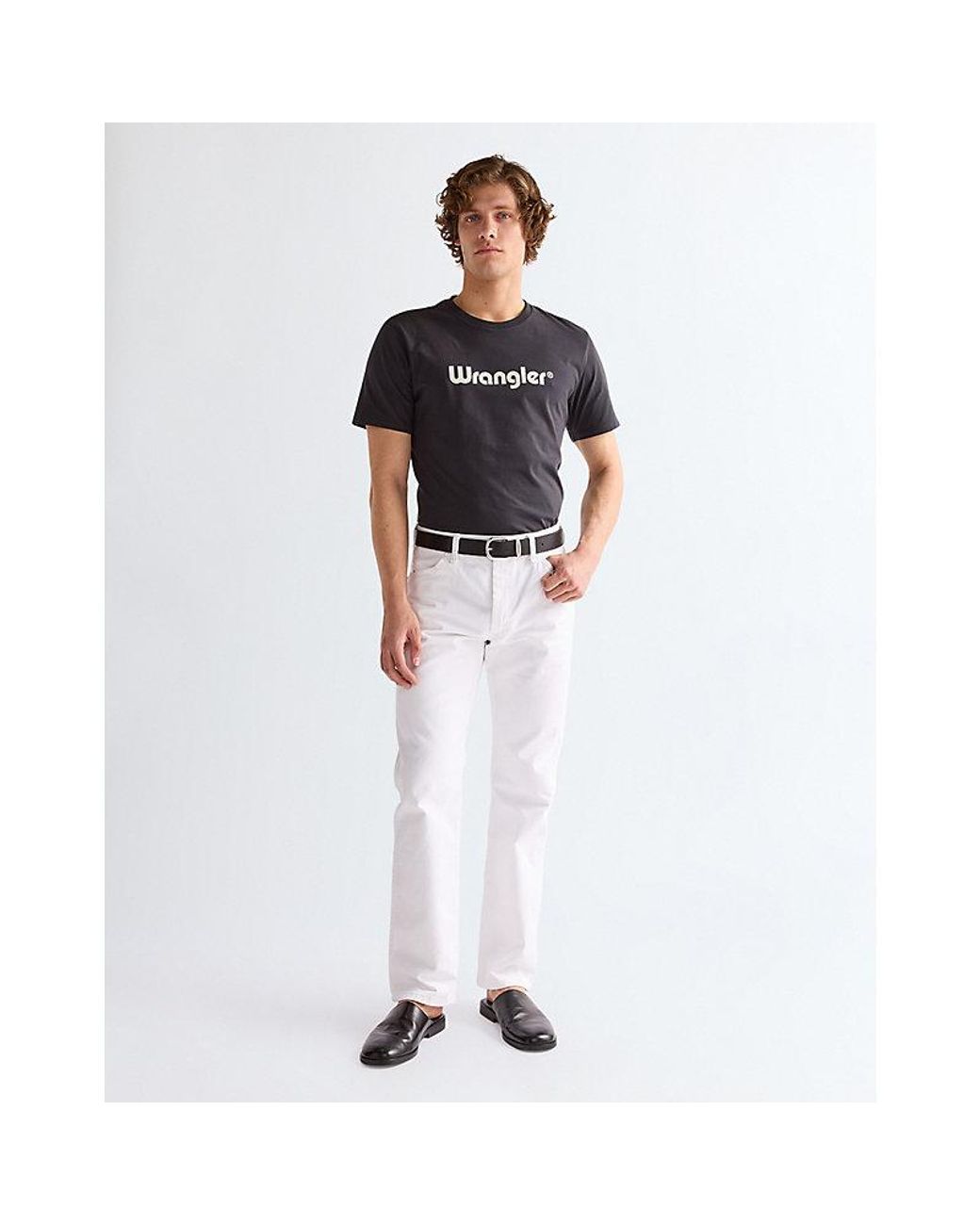 Wrangler White Easy Leather Belt for men