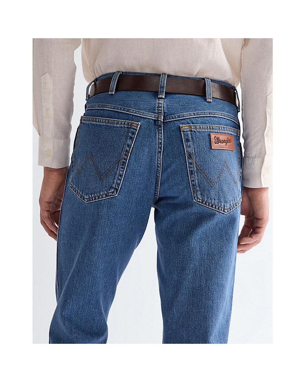 Wrangler Blue Easy Leather Belt for men