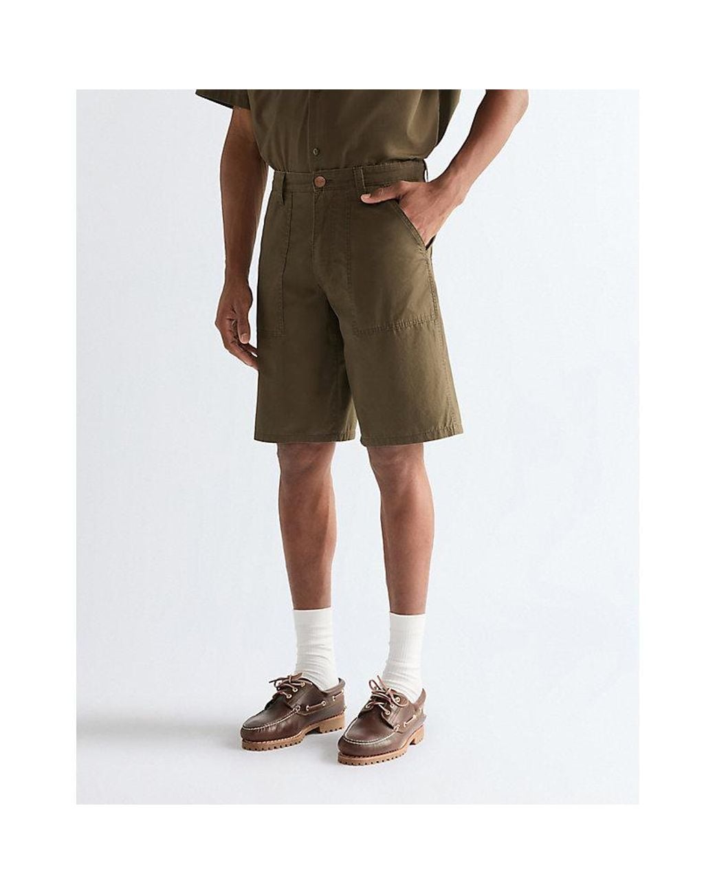 Wrangler Green Relaxed Lightweight Utility Short for men