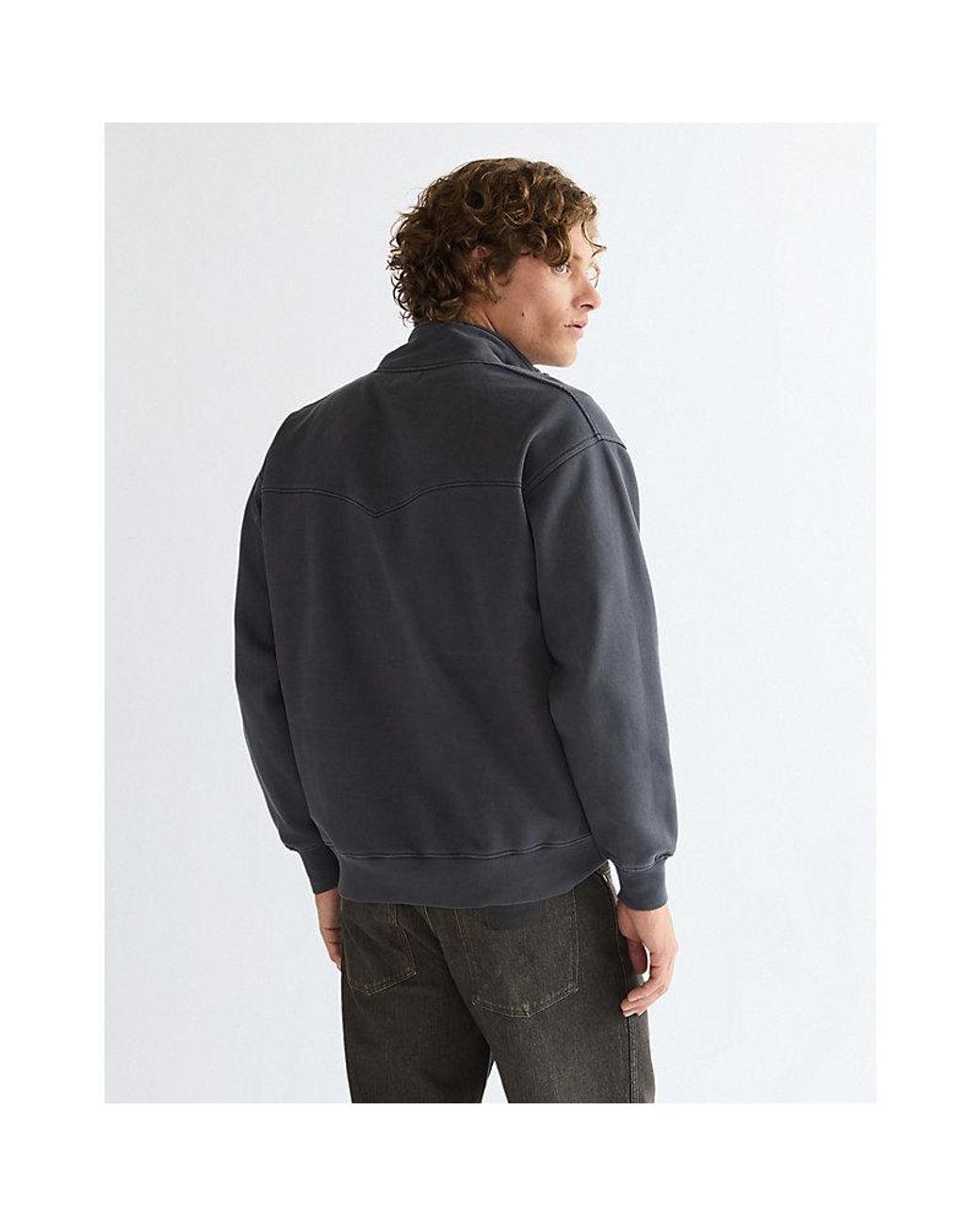 Wrangler Gray Vintage Half Zip Sweatshirt for men