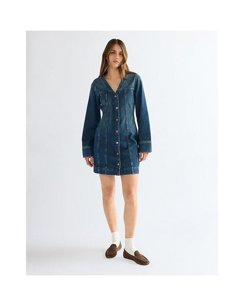 Wrangler Multicolor Loose Long Sleeve Mod Dress
