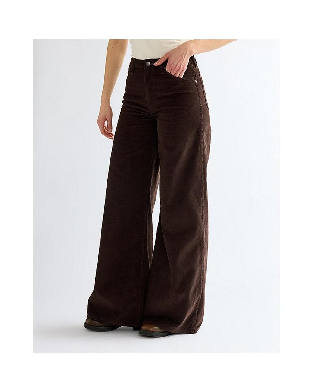 Wrangler Brown Canyon Loose Corduroy Trousers Size 24 X30