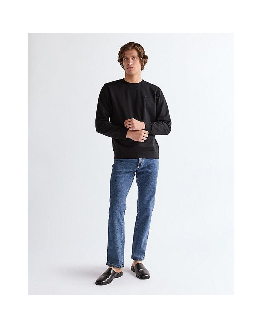 Wrangler Black Regular Sign Off Crew Sweatshirt for men