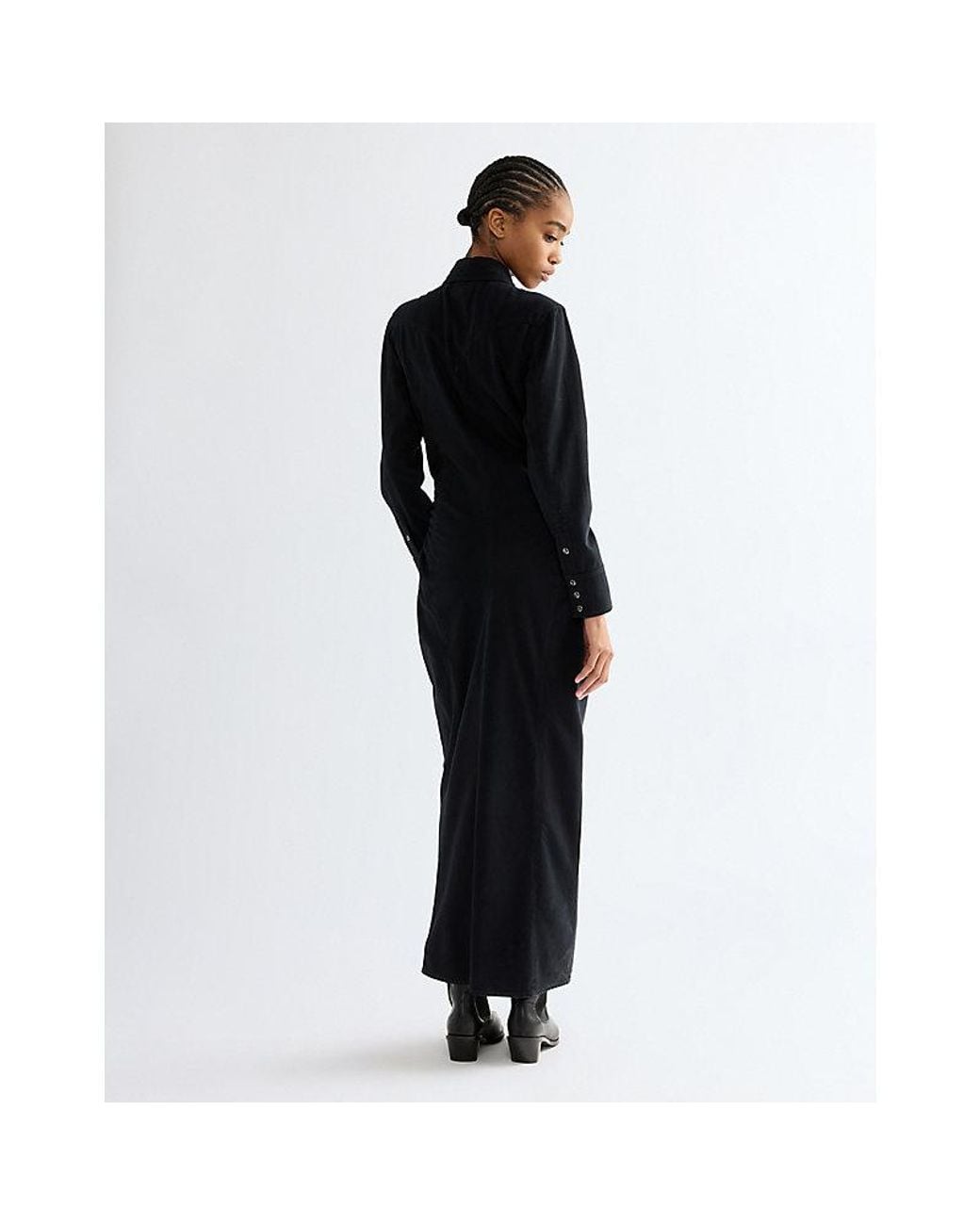 Wrangler Black Slim Cinched Waist Maxi Dress