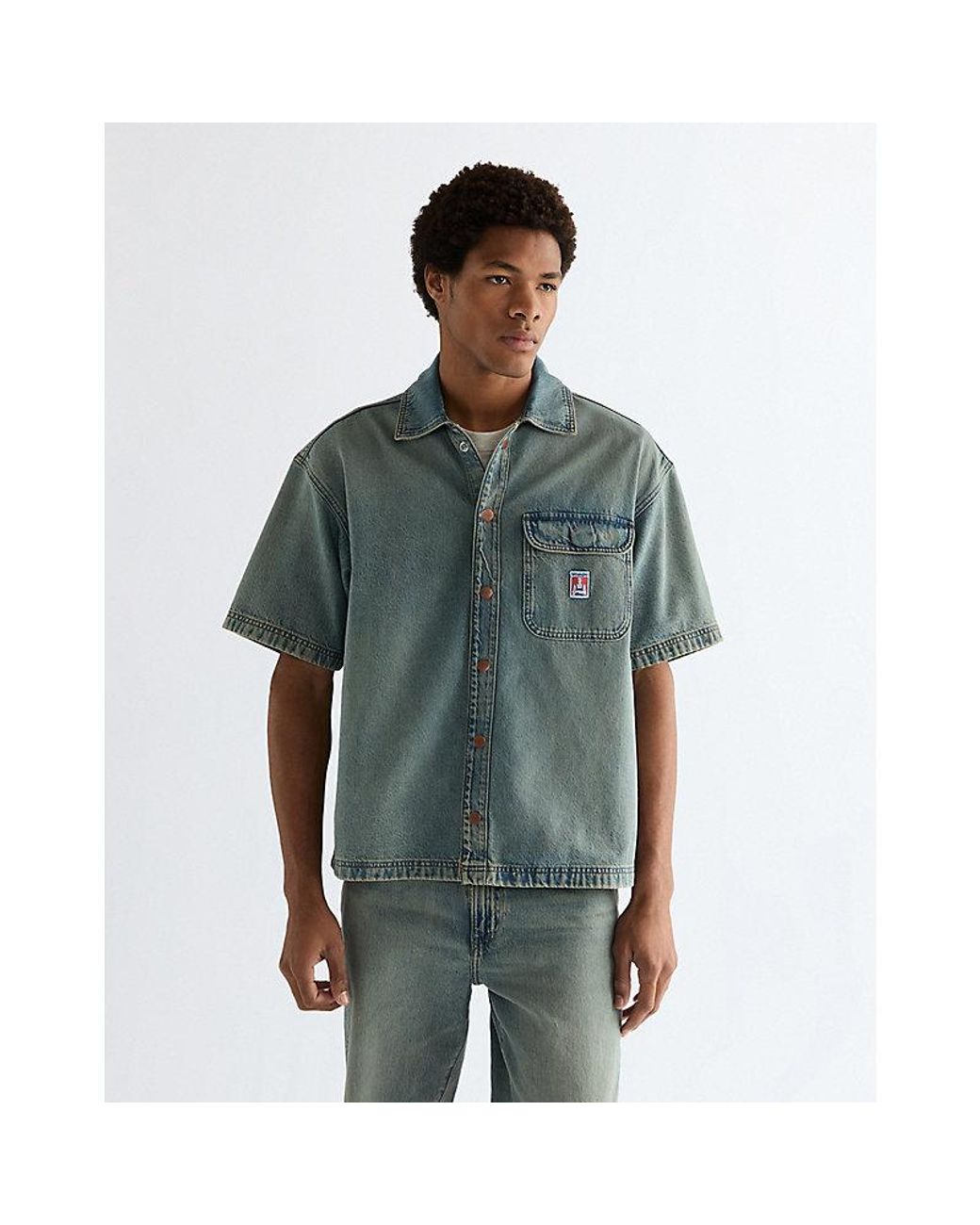 Wrangler Green Relaxed Toughlite Short Sleeve Overshirt for men