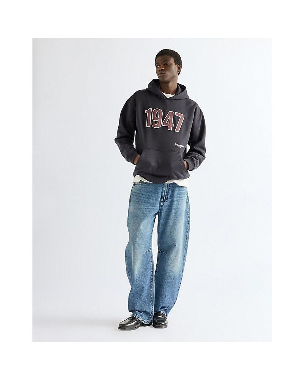 Wrangler Black Vintage Graphic Hoodie for men