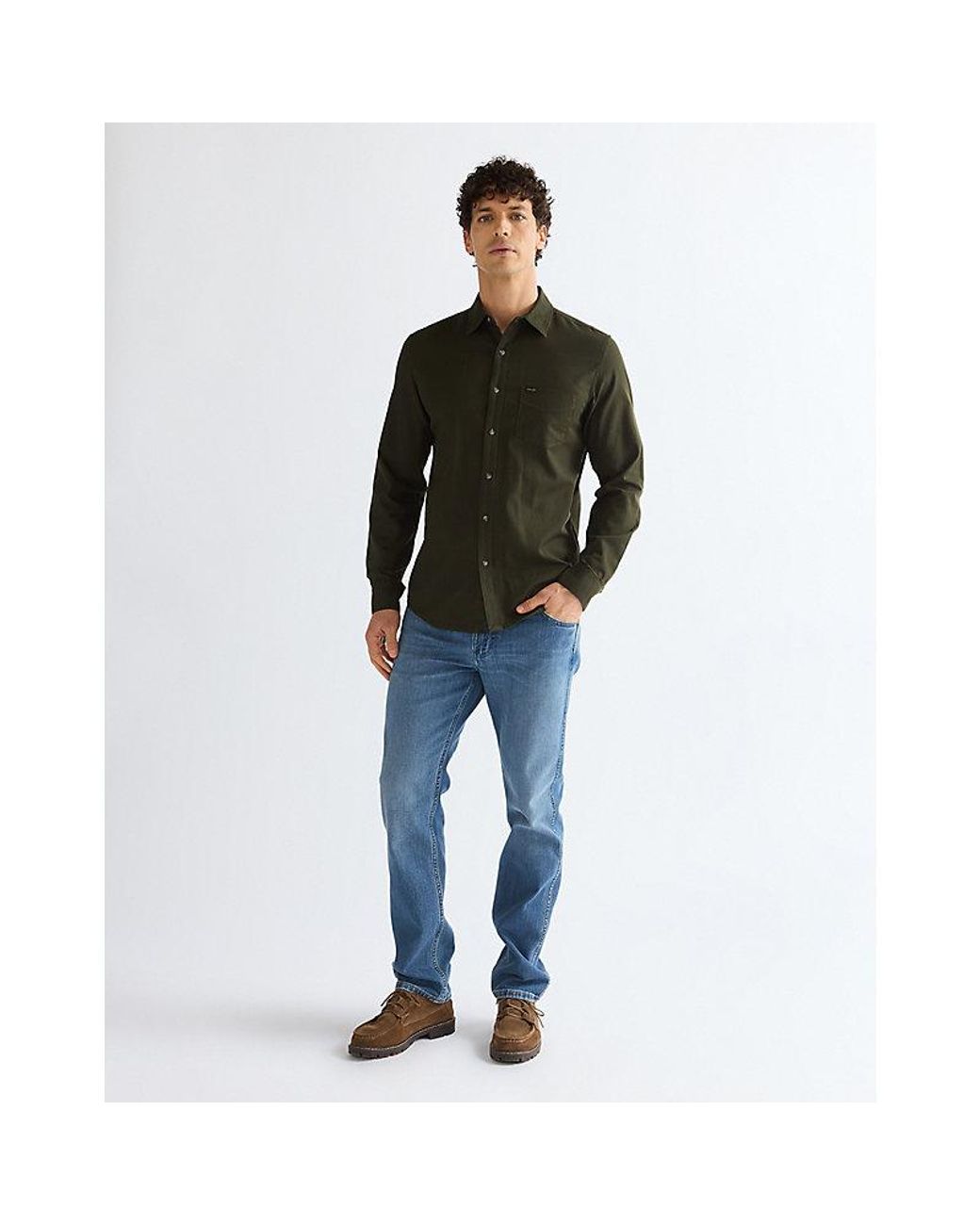 Wrangler Green Regular One Pocket Shirt for men