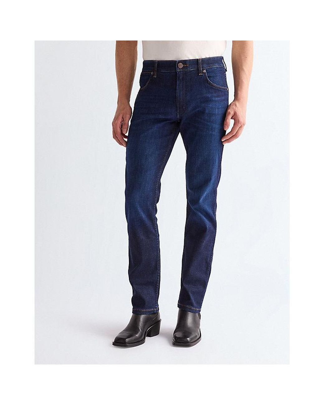 Wrangler Blue Greensboro Straight High Stretch Jean Size 29 X32 for men