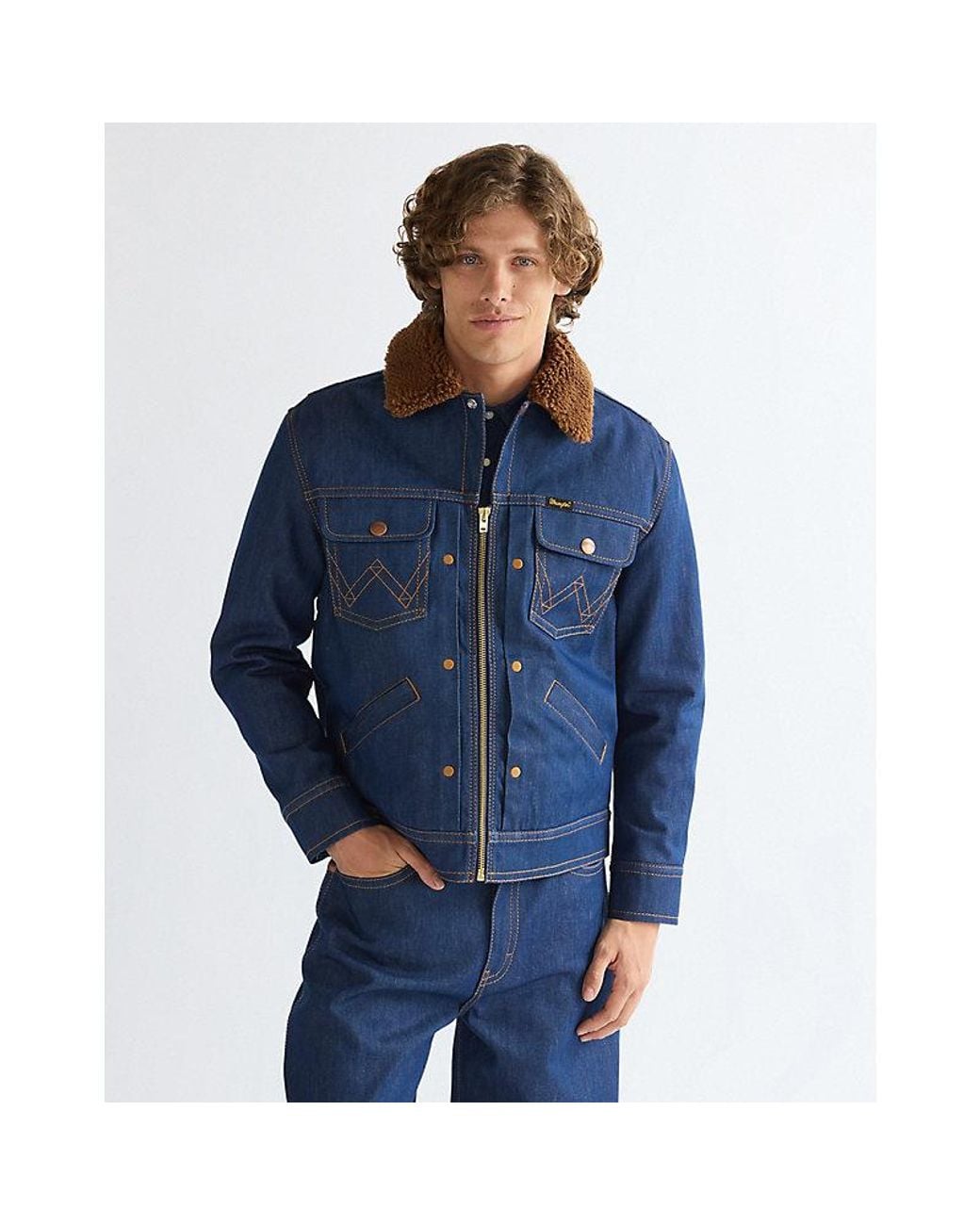 Wrangler Blue Super Jeans Relaxed Jacket for men