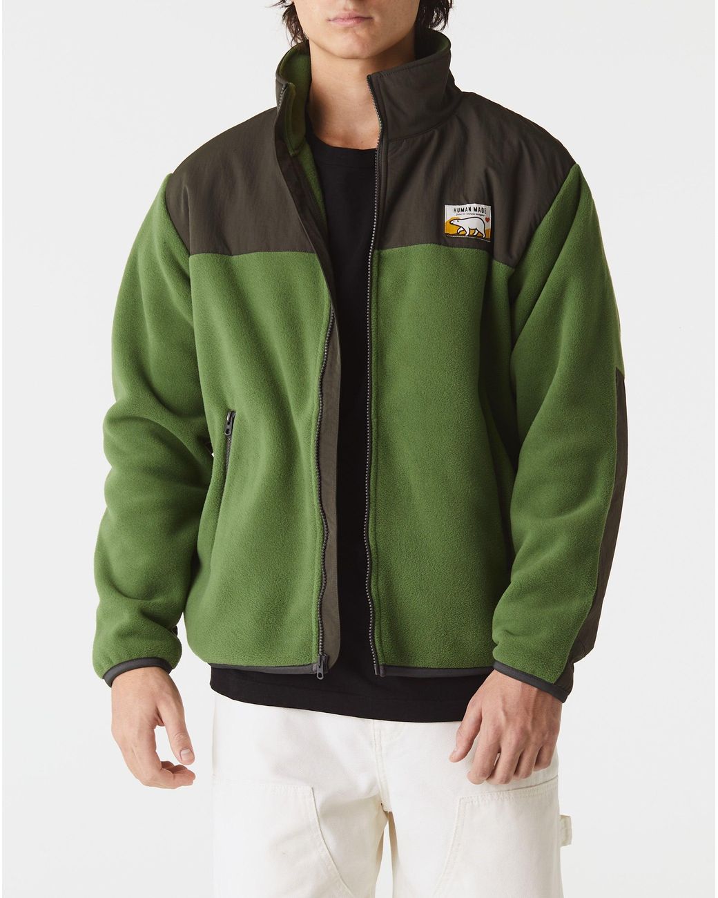 Human Made Fleece Jacket in Green for Men | Lyst