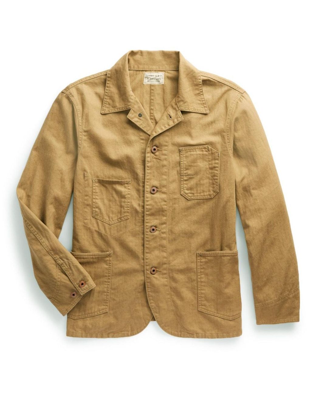 RRL Linen cotton Herringbone Chore Jacket in Green for Men Lyst
