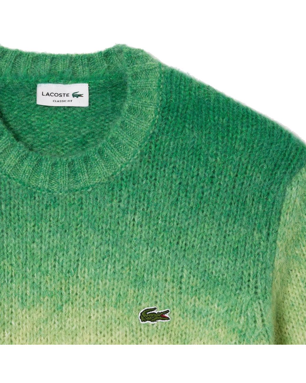 Lacoste Ombré Effect Alpaca Wool Sweater in Green for Men | Lyst