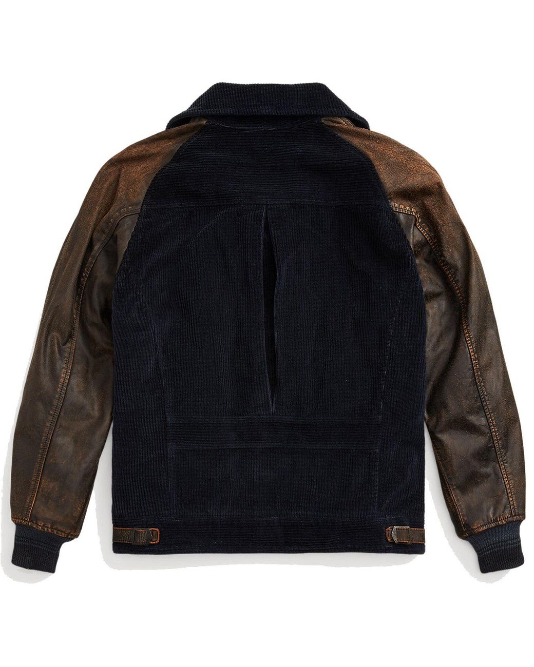 RRL Appliqued Corduroy Leather-sleeve Jacket in Black for Men | Lyst