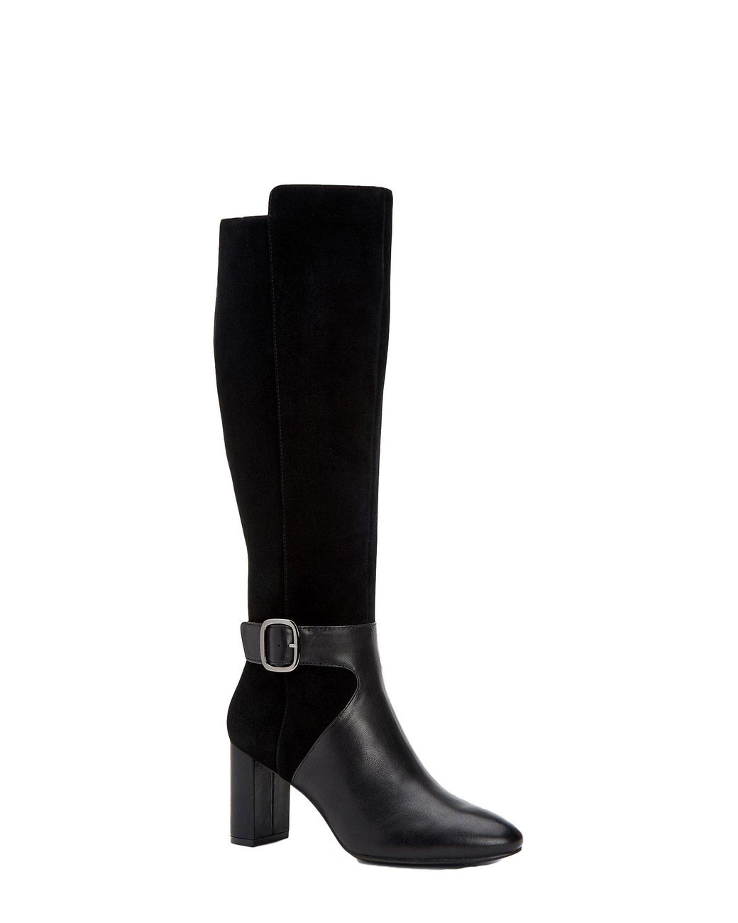 wide calf black dress boots