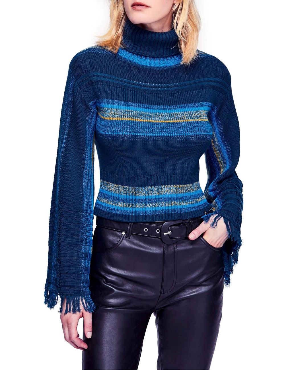 turtleneck with flared sleeves