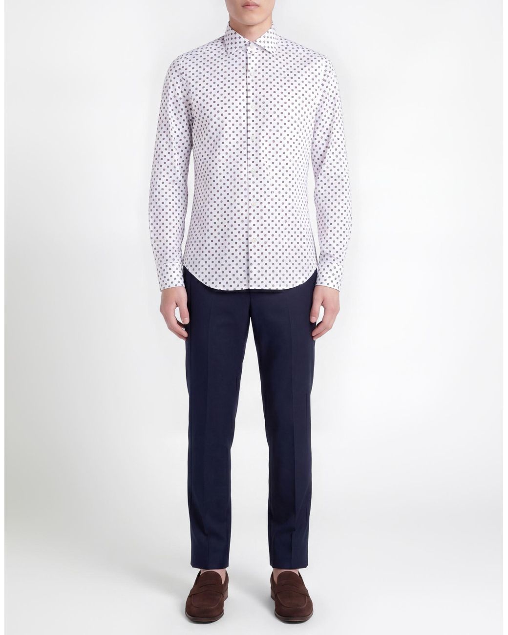 Ghirardelli White Shirt Cotton for men