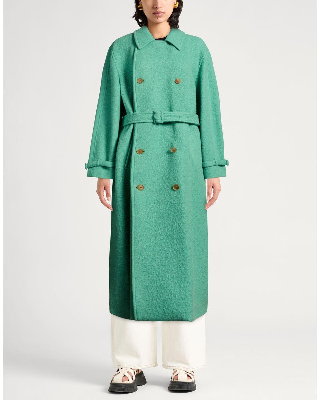 Auralee Green Coat Alpaca Wool, Wool
