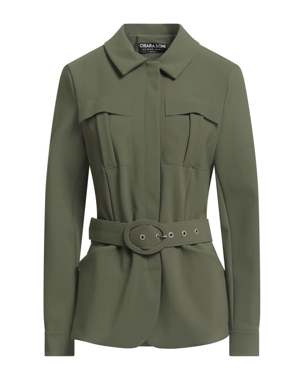 La Petite Robe Di Chiara Boni Green Military Jacket Polyamide, Elastane