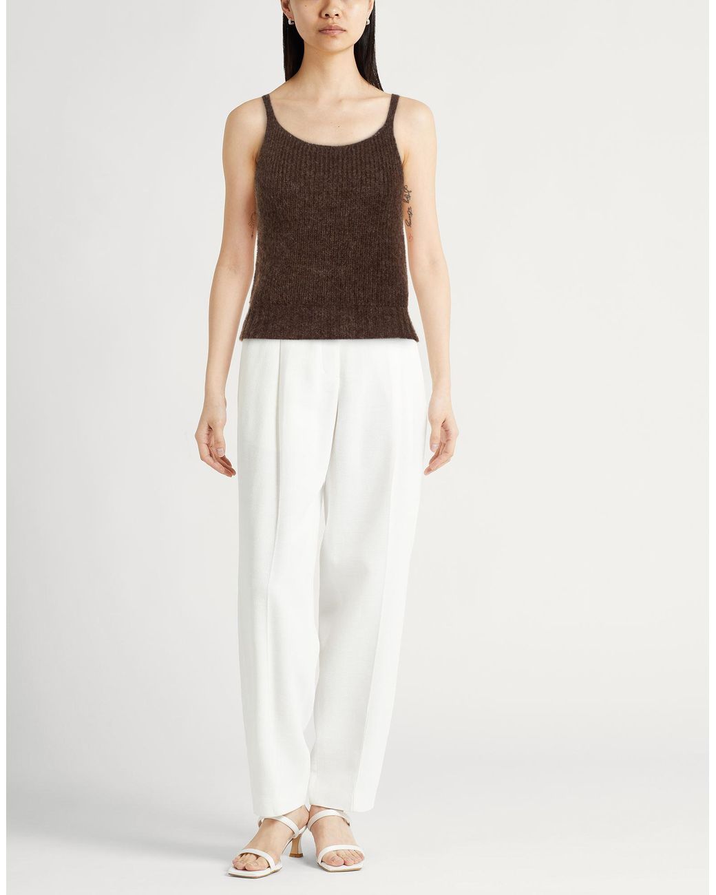 Peserico Brown Dark Top Alpaca Wool, Wool, Polyamide