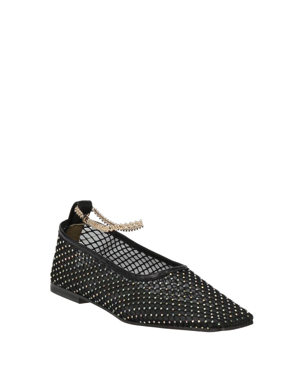MARIA LUCA Black Ballet Flats Leather, Textile Fibers