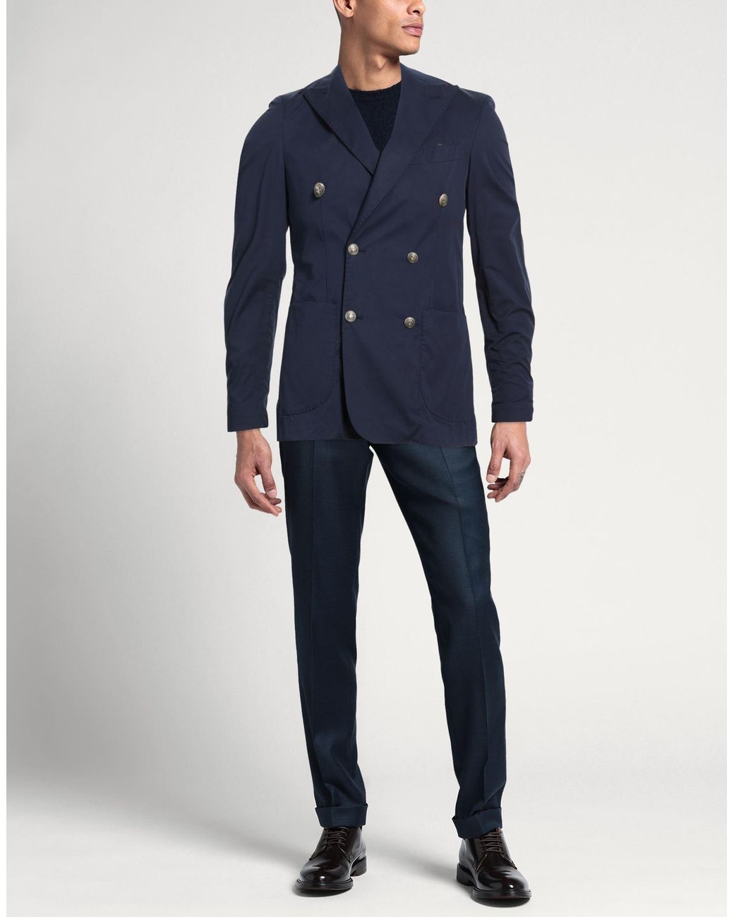 Bharnaba Blue Blazer Cotton, Polyamide, Elastane for men