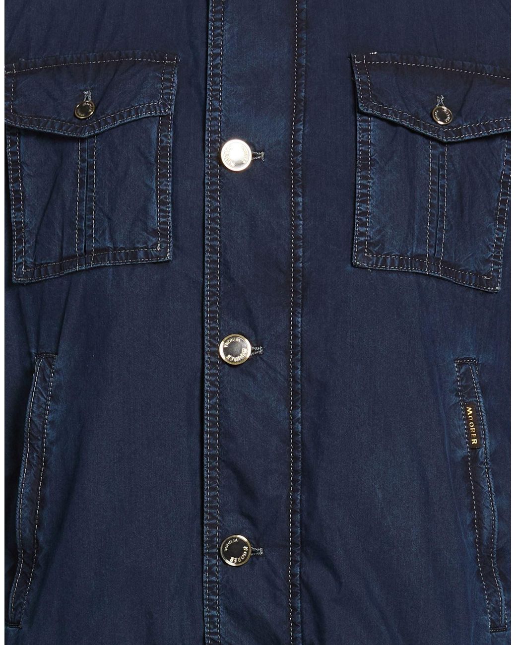 Moorer Blue Jacket Cotton, Polyamide for men