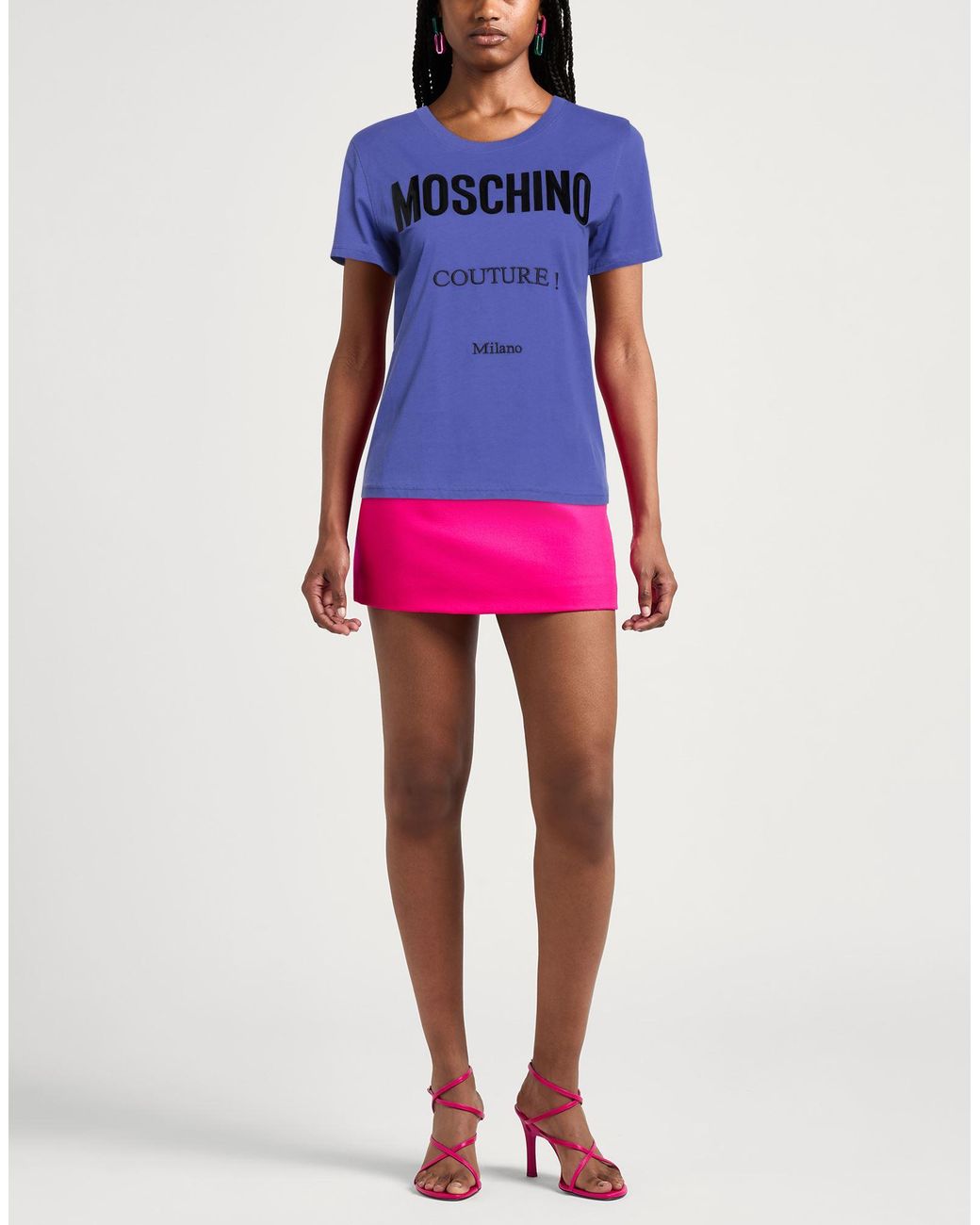 Moschino Blue Couture T-Shirt Organic Cotton
