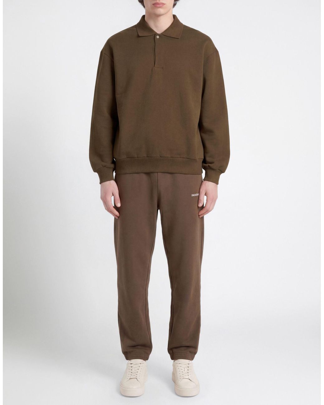 PANGAIA Brown Khaki Sweatshirt Cotton for men
