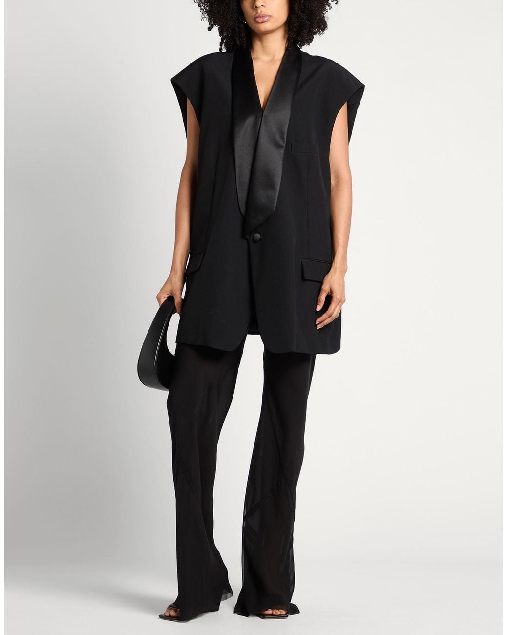 MM6 by Maison Margiela Black Blazer Polyester, Virgin Wool
