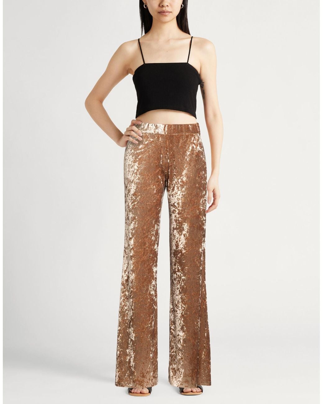 Forte_forte Brown Pants Polyester, Elastane
