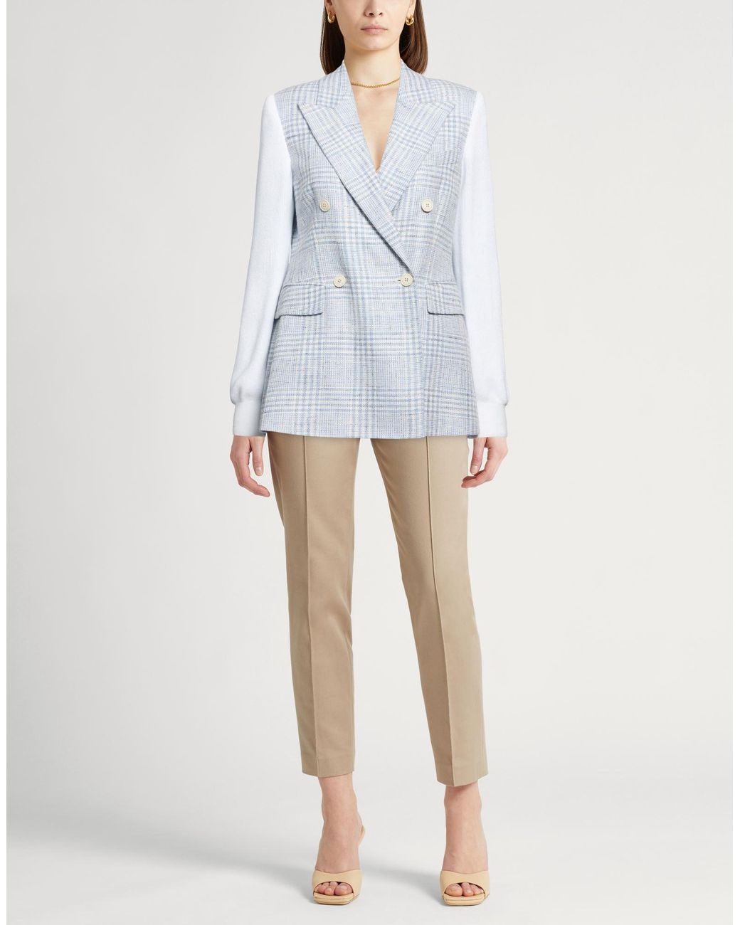 Eleventy Blue Blazer Viscose, Wool, Linen