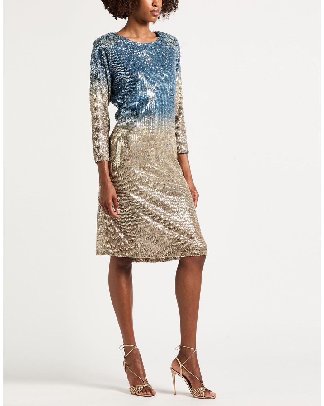 Shirtaporter Blue Midi Dress Polyester