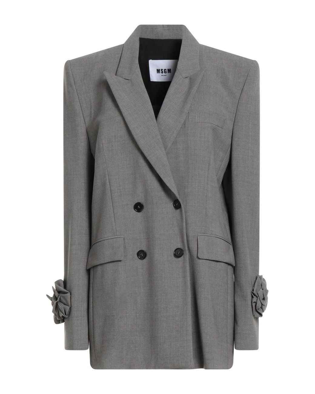 MSGM Gray Blazer Virgin Wool, Elastane