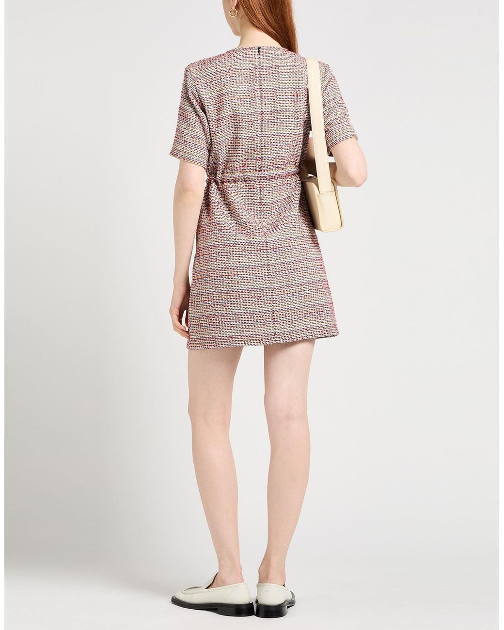 Karl Lagerfeld Red Burgundy Mini Dress Polyester, Acrylic, Cotton, Viscose