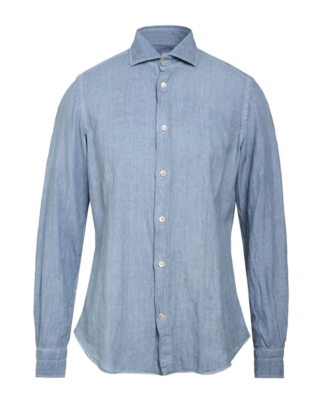 Eleventy Blue Shirt Linen for men