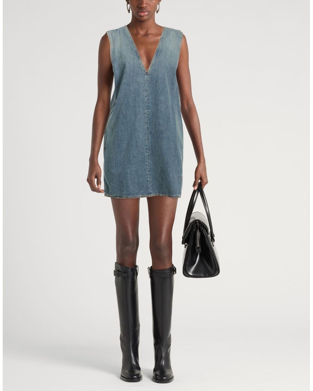 MM6 by Maison Margiela Blue Mini Dress Cotton