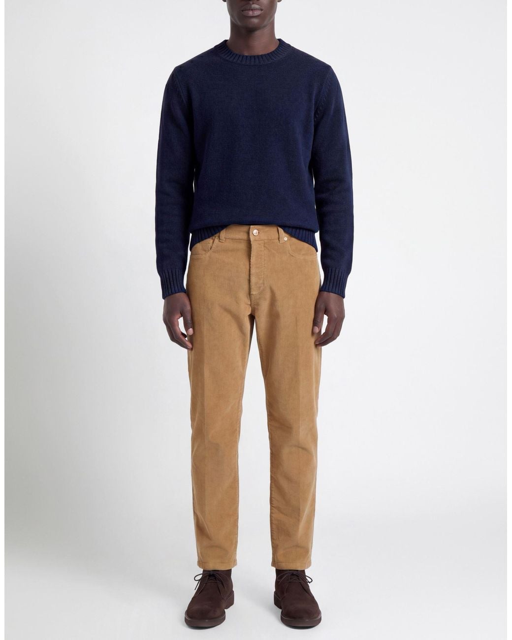 Officina 36 Natural Camel Pants Cotton, Elastane for men
