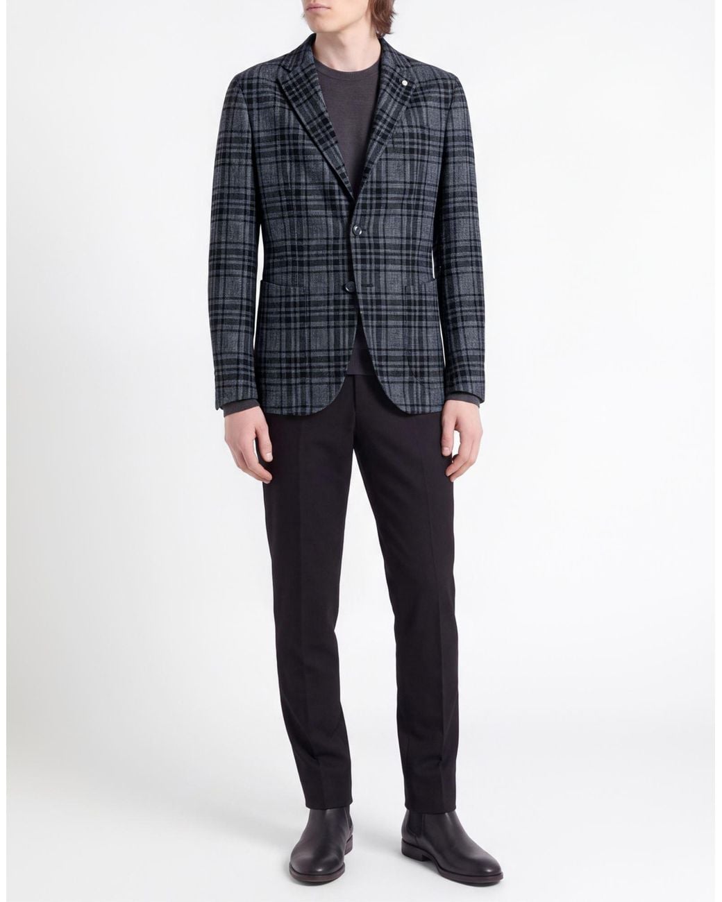 Luigi Bianchi Blue Blazer Wool, Polyester, Nylon, Viscose for men