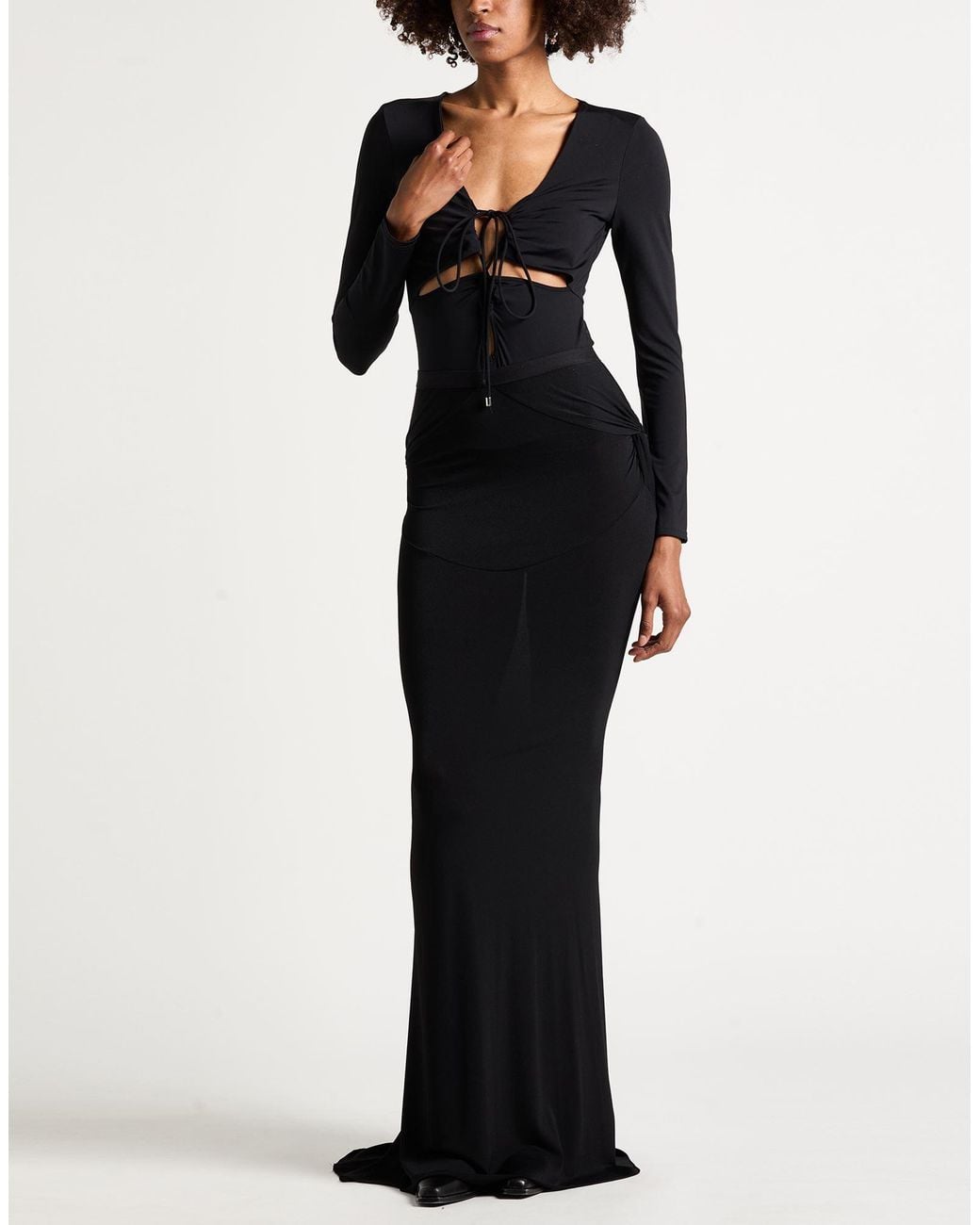 Rick Owens Black Maxi Skirt Viscose, Polyamide, Elastane