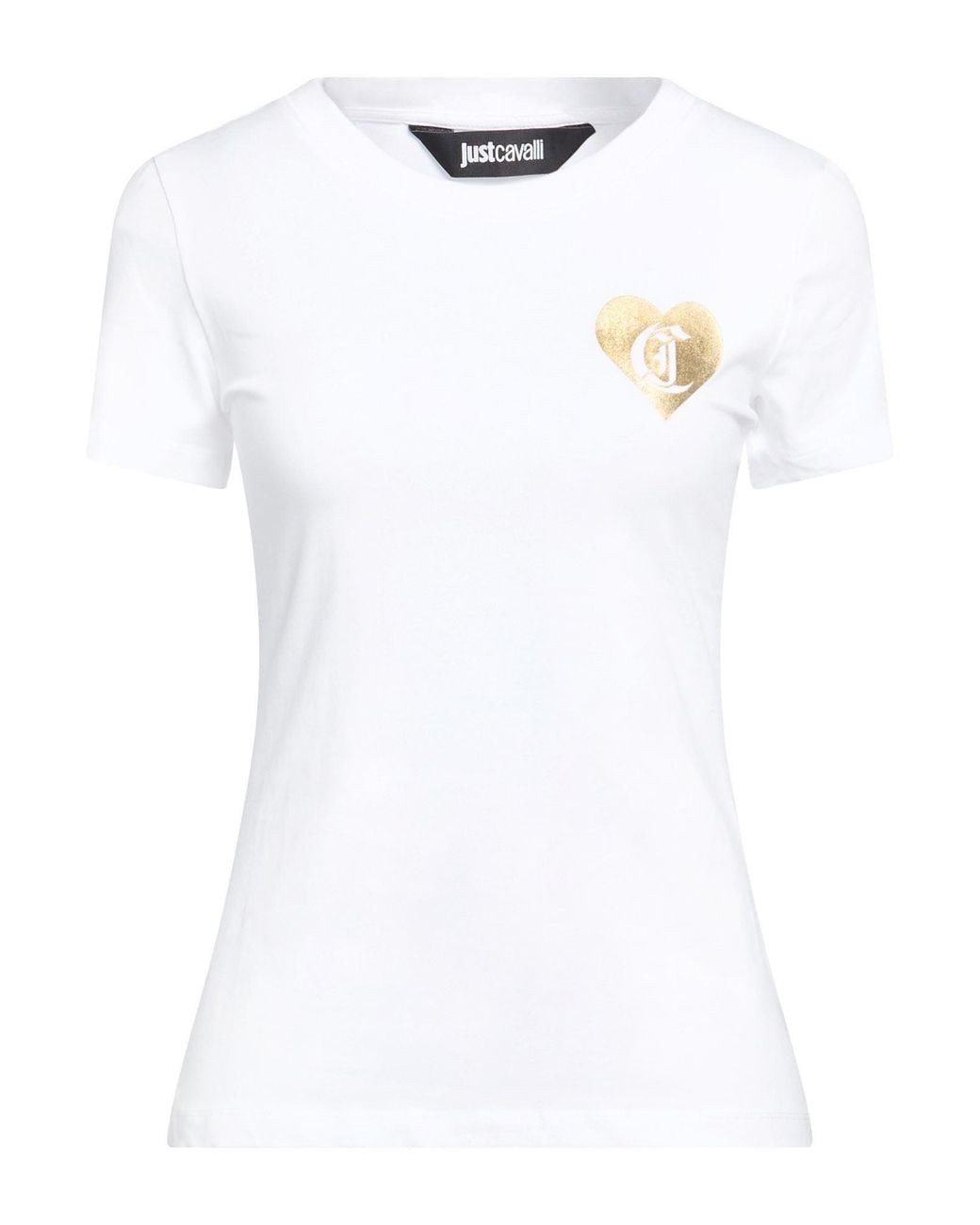 Just Cavalli White T-Shirt Cotton, Elastane