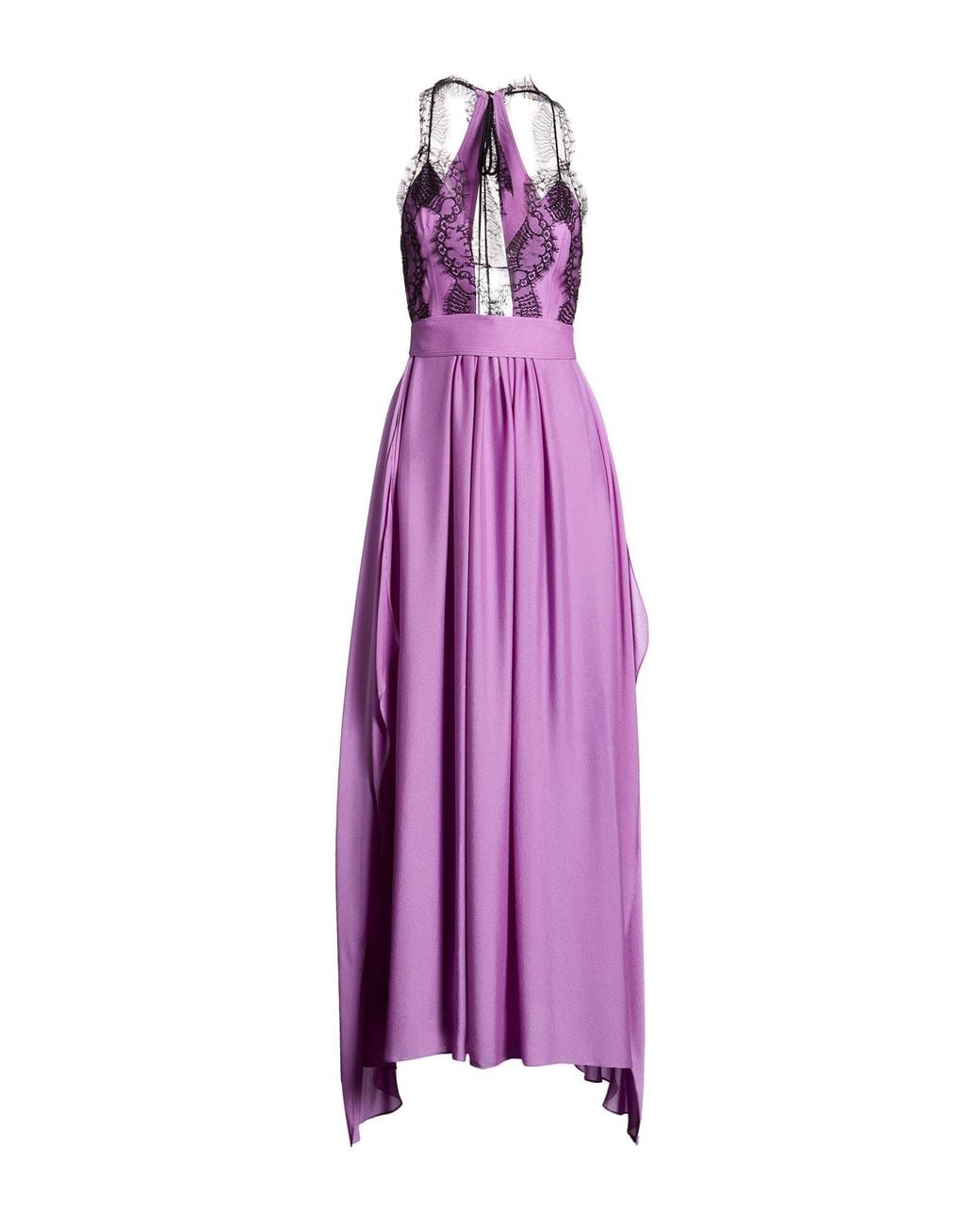 Victoria Beckham Purple Maxi Dress Silk, Nylon, Cotton