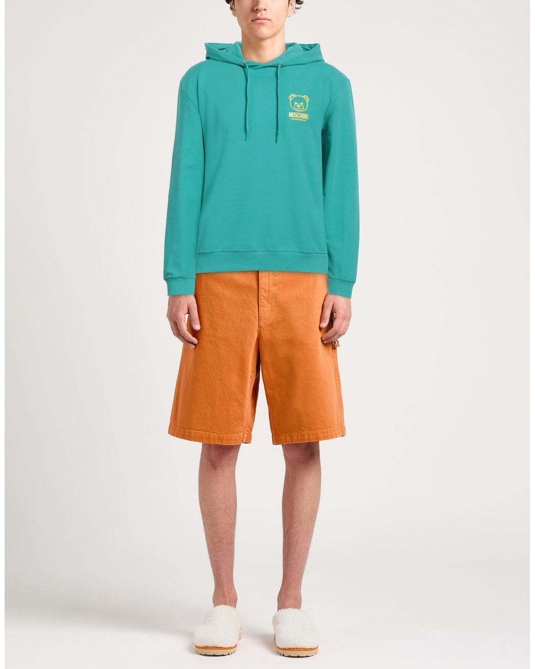 Moschino Blue Sweatshirt Cotton, Elastane for men