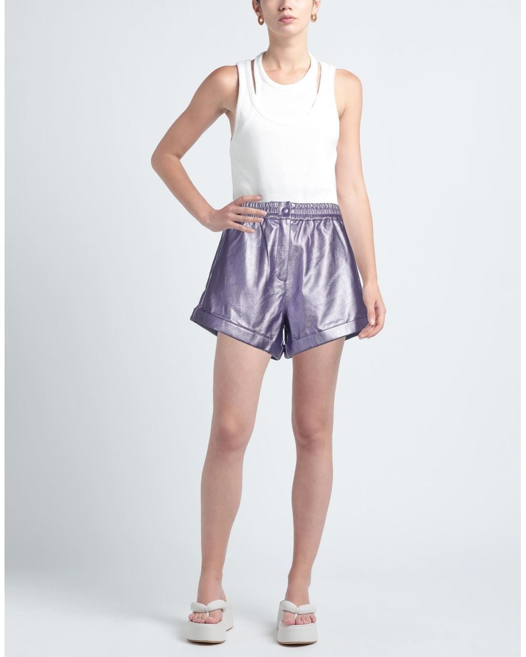 ROTATE BIRGER CHRISTENSEN Purple Shorts & Bermuda Shorts