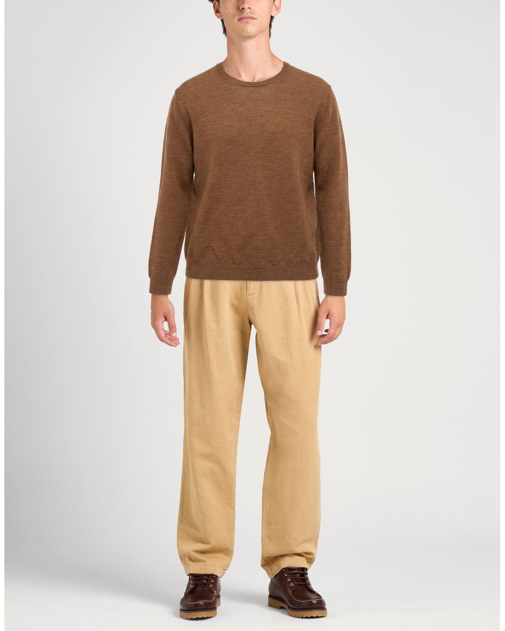 Zanone Brown Sweater Virgin Wool for men