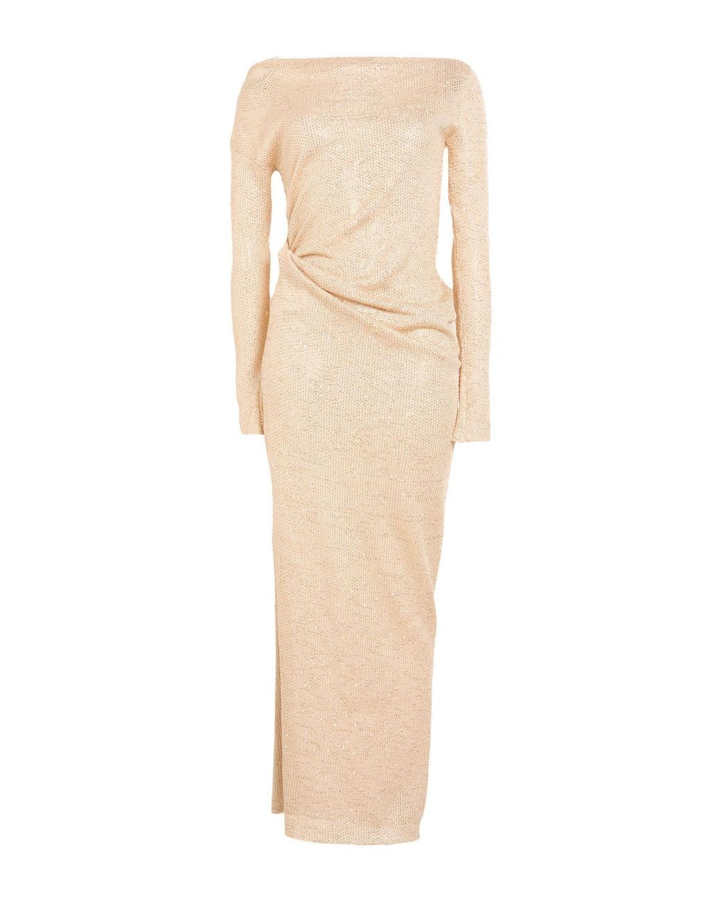 Circus Hotel Natural Maxi Dress Viscose, Polyester, Polyamide